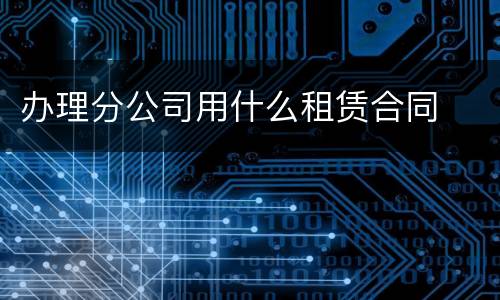 办理分公司用什么租赁合同