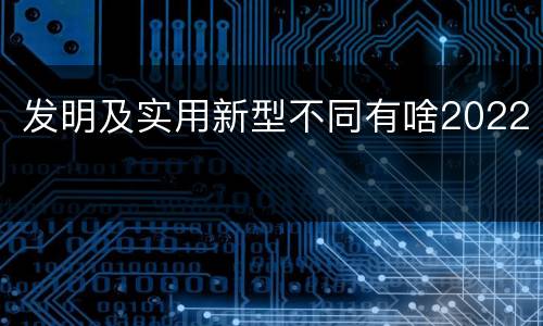 发明及实用新型不同有啥2022