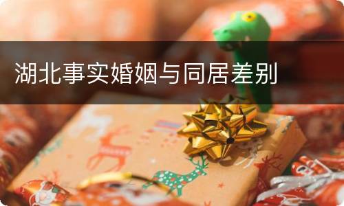 湖北事实婚姻与同居差别