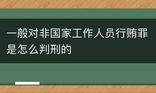 一般对非国家工作人员行贿罪是怎么判刑的