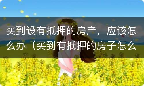 买到设有抵押的房产，应该怎么办（买到有抵押的房子怎么办）