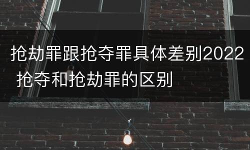 抢劫罪跟抢夺罪具体差别2022 抢夺和抢劫罪的区别