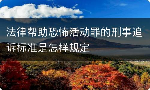 法律帮助恐怖活动罪的刑事追诉标准是怎样规定