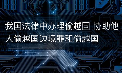 我国法律中办理偷越国 协助他人偷越国边境罪和偷越国
