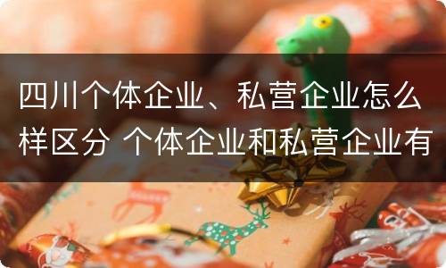 四川个体企业、私营企业怎么样区分 个体企业和私营企业有哪些