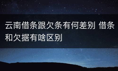 云南借条跟欠条有何差别 借条和欠据有啥区别
