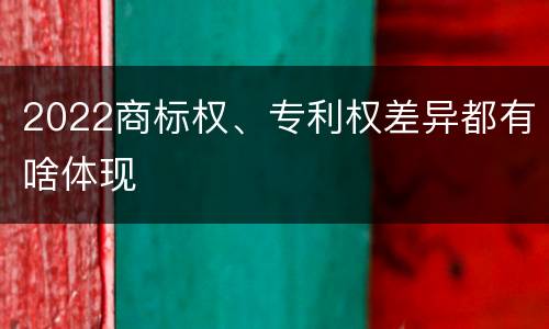 2022商标权、专利权差异都有啥体现