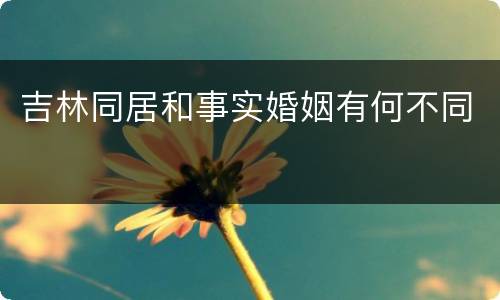 吉林同居和事实婚姻有何不同