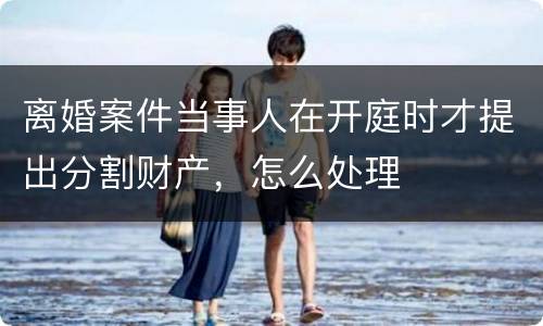 离婚案件当事人在开庭时才提出分割财产，怎么处理