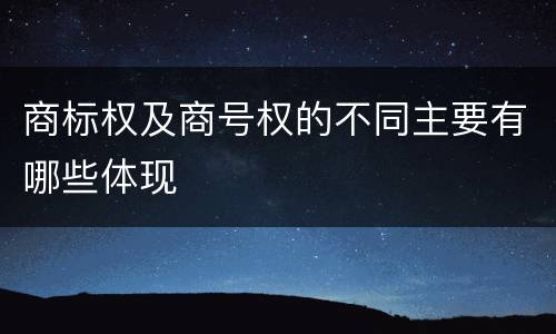 商标权及商号权的不同主要有哪些体现