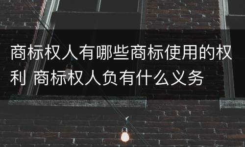 商标权人有哪些商标使用的权利 商标权人负有什么义务