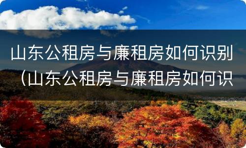 山东公租房与廉租房如何识别（山东公租房与廉租房如何识别信息）