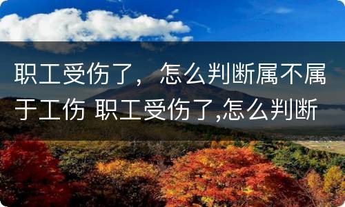 职工受伤了，怎么判断属不属于工伤 职工受伤了,怎么判断属不属于工伤事故