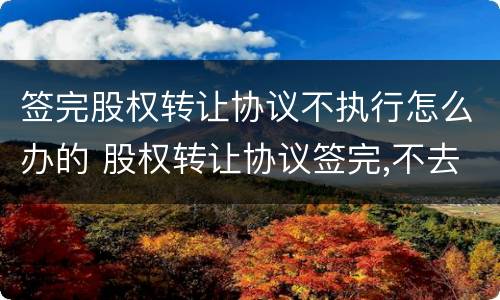 签完股权转让协议不执行怎么办的 股权转让协议签完,不去办理怎么办