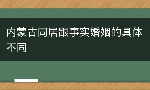 内蒙古同居跟事实婚姻的具体不同