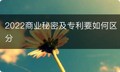 2022商业秘密及专利要如何区分