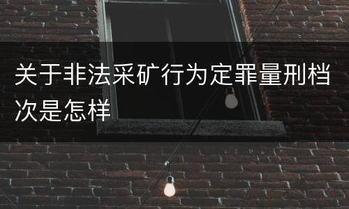 关于非法采矿行为定罪量刑档次是怎样