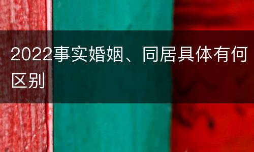 2022事实婚姻、同居具体有何区别
