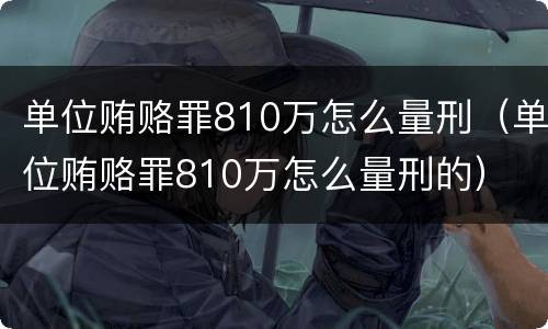 单位贿赂罪810万怎么量刑（单位贿赂罪810万怎么量刑的）