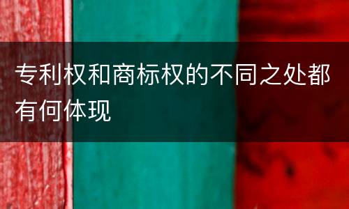 专利权和商标权的不同之处都有何体现