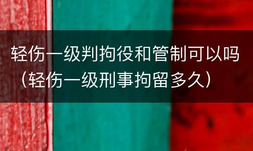 轻伤一级判拘役和管制可以吗（轻伤一级刑事拘留多久）