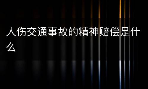 人伤交通事故的精神赔偿是什么