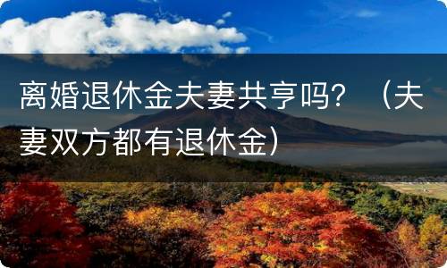 离婚退休金夫妻共亨吗？（夫妻双方都有退休金）