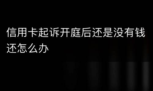 信用卡起诉开庭后还是没有钱还怎么办