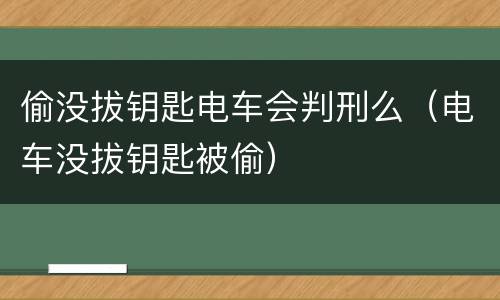 偷没拔钥匙电车会判刑么（电车没拔钥匙被偷）