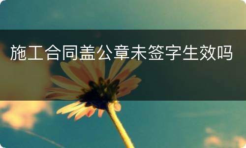 施工合同盖公章未签字生效吗