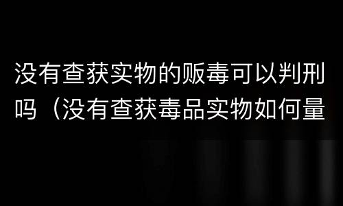 没有查获实物的贩毒可以判刑吗（没有查获毒品实物如何量刑）