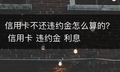 信用卡不还违约金怎么算的？ 信用卡 违约金 利息