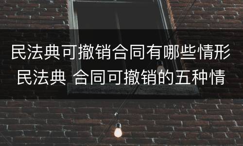 民法典可撤销合同有哪些情形 民法典 合同可撤销的五种情形