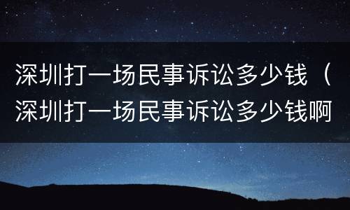 深圳打一场民事诉讼多少钱（深圳打一场民事诉讼多少钱啊）
