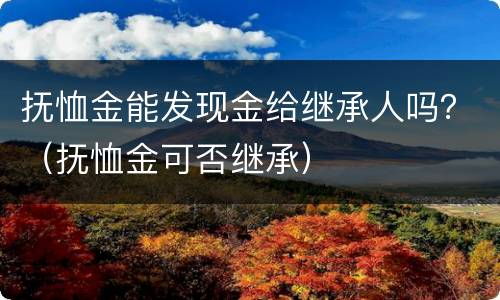 抚恤金能发现金给继承人吗？（抚恤金可否继承）