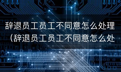 辞退员工员工不同意怎么处理（辞退员工员工不同意怎么处理呢）