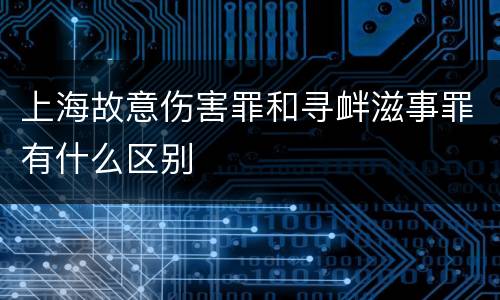 上海故意伤害罪和寻衅滋事罪有什么区别