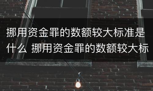 挪用资金罪的数额较大标准是什么 挪用资金罪的数额较大标准是什么