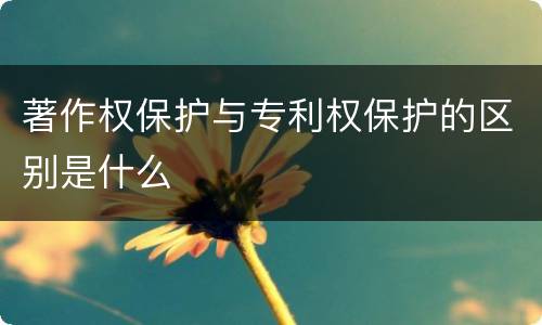著作权保护与专利权保护的区别是什么