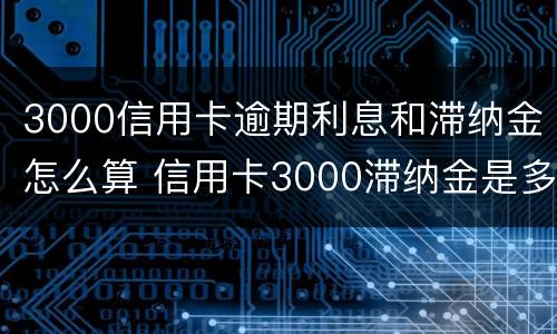 3000信用卡逾期利息和滞纳金怎么算 信用卡3000滞纳金是多少