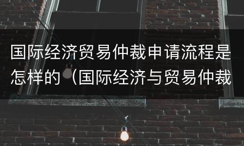 国际经济贸易仲裁申请流程是怎样的（国际经济与贸易仲裁）