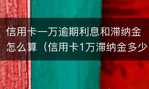 信用卡一万逾期利息和滞纳金怎么算（信用卡1万滞纳金多少）