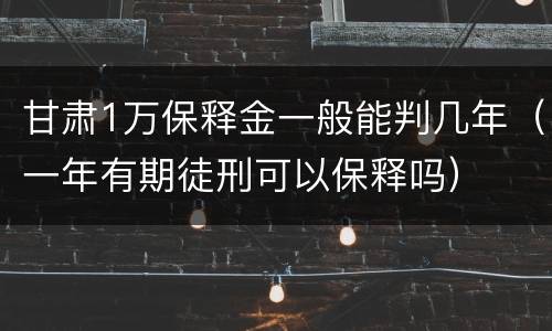 甘肃1万保释金一般能判几年（一年有期徒刑可以保释吗）