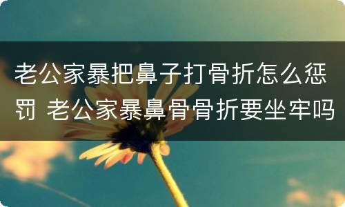老公家暴把鼻子打骨折怎么惩罚 老公家暴鼻骨骨折要坐牢吗