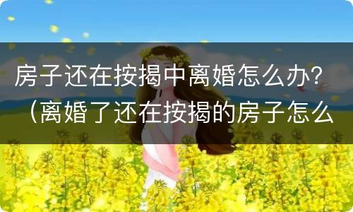 房子还在按揭中离婚怎么办？（离婚了还在按揭的房子怎么办）