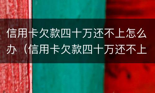 信用卡欠款四十万还不上怎么办（信用卡欠款四十万还不上怎么办呀）