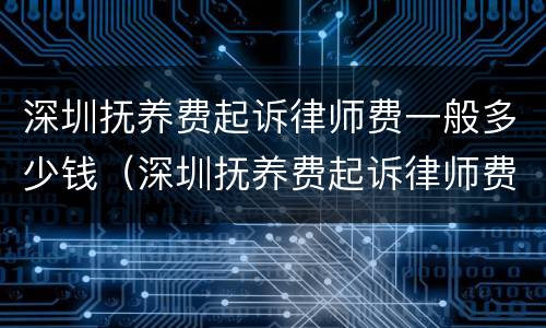 深圳抚养费起诉律师费一般多少钱（深圳抚养费起诉律师费一般多少钱啊）
