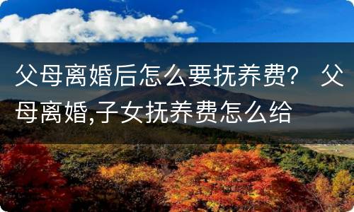 父母离婚后怎么要抚养费？ 父母离婚,子女抚养费怎么给