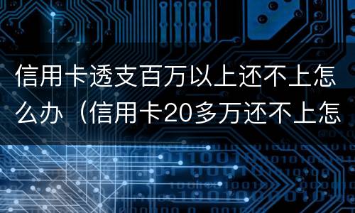 信用卡透支百万以上还不上怎么办（信用卡20多万还不上怎么办）