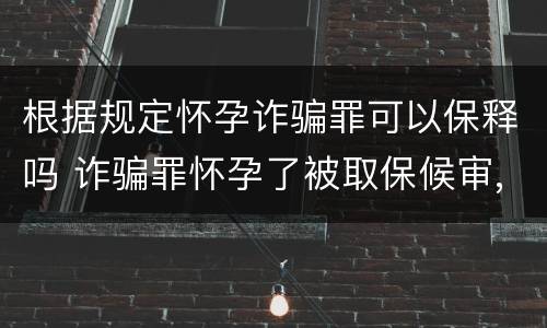 根据规定怀孕诈骗罪可以保释吗 诈骗罪怀孕了被取保候审,可以判缓刑吗